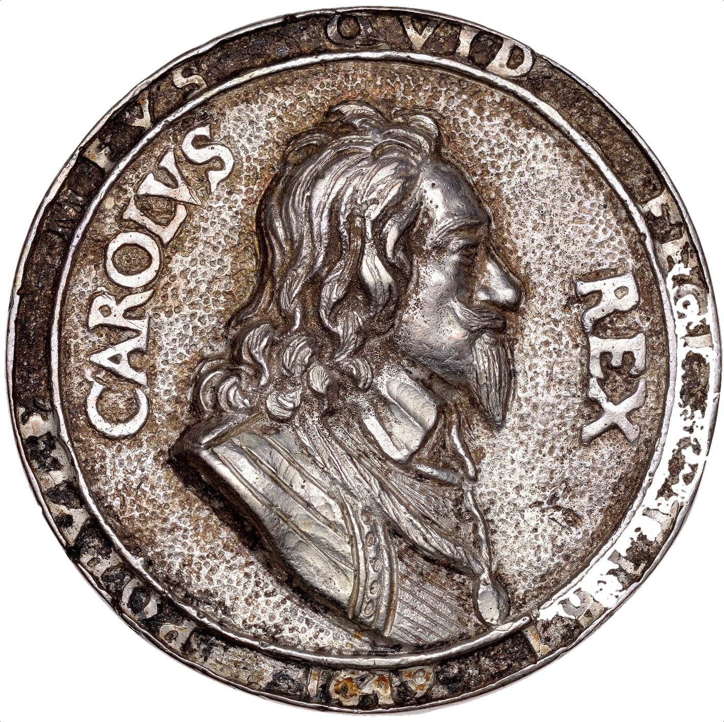 1649 Charles I death and memorial 57mm silver medal MI 349/208 E161 GVF