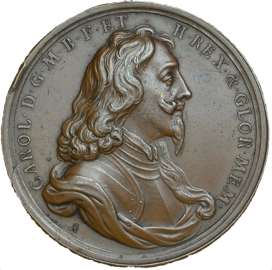 1649 Charles I death and memorial 50mm bronze medal MI 346/200 E162a NEF