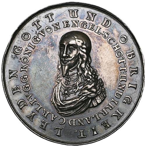 1649 Charles I death and memorial 46mm silver medal MI 352/210 E163 GVF