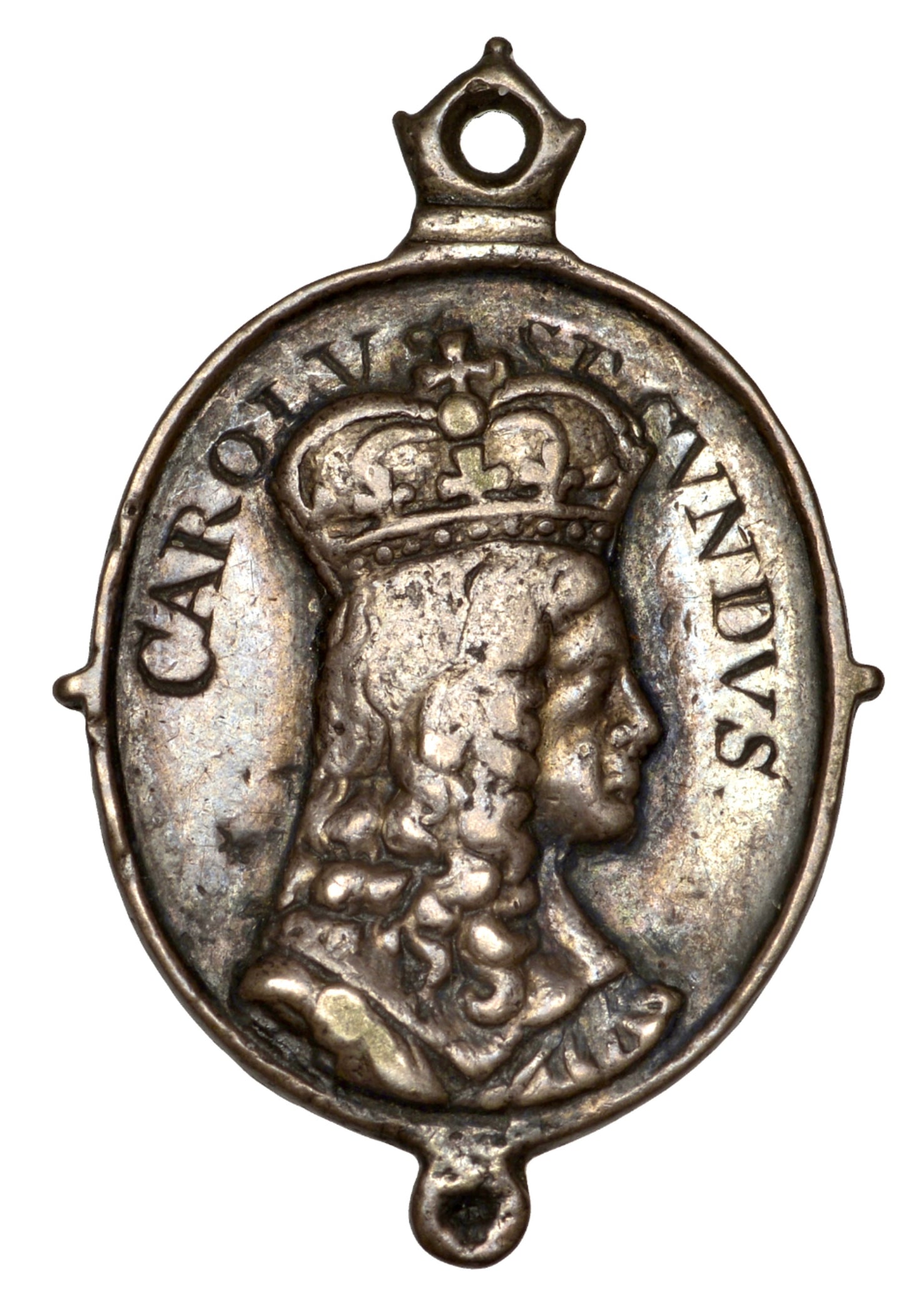 1649 (c) Charles II Royalist silver badge 23*19mm issued in exile MI 440/9 AVF