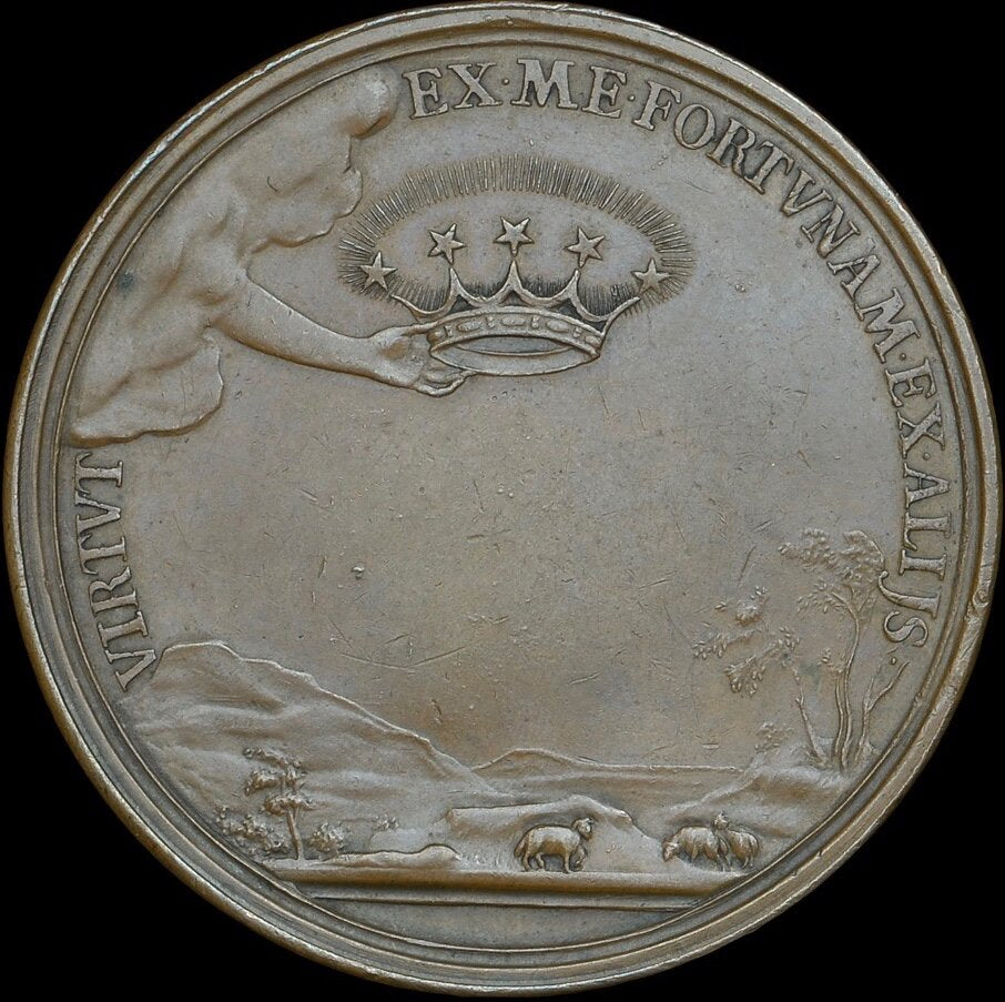 1649 Charles I death and memorial 50mm bronze medal MI 346/200 E162a NEF