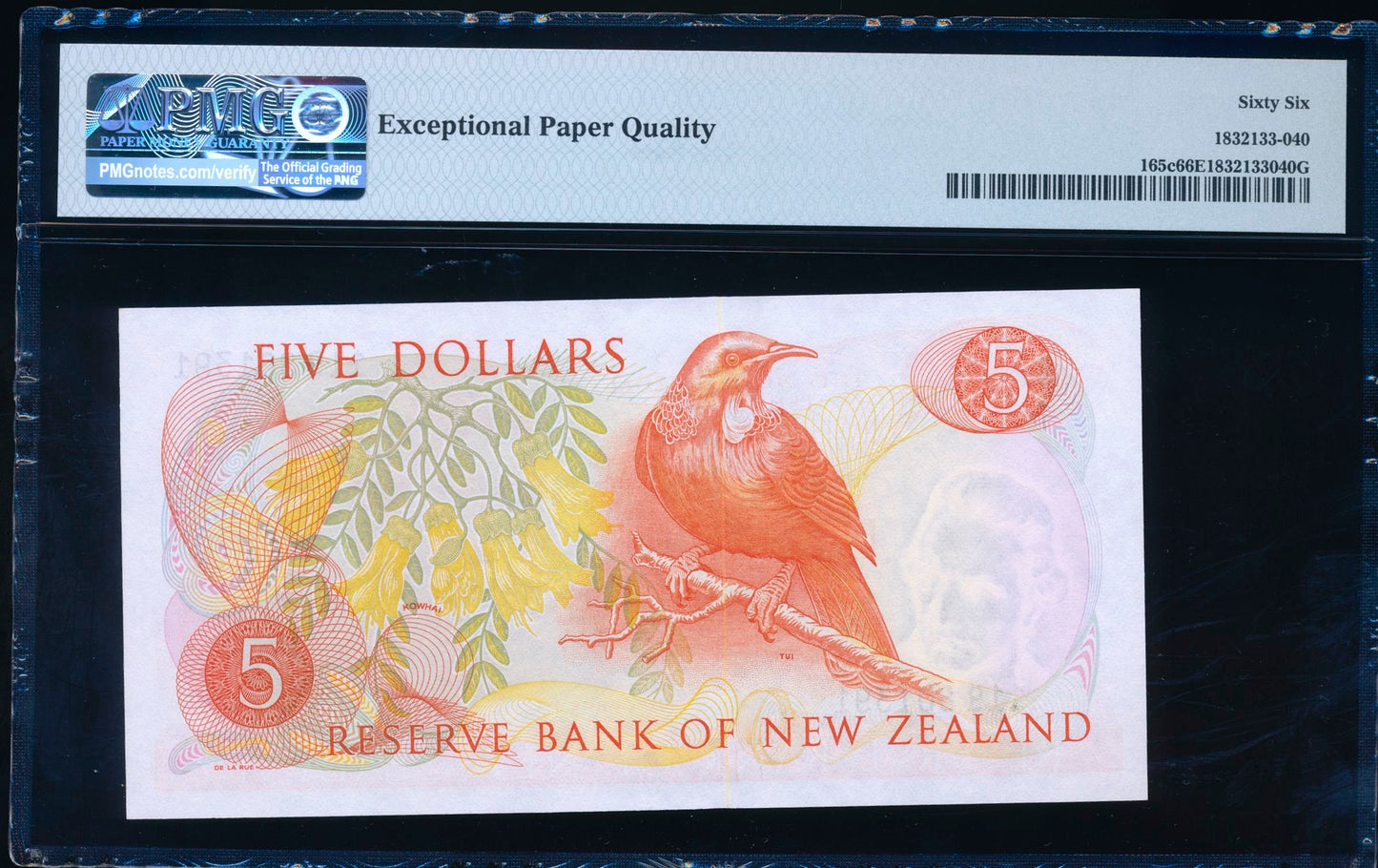 NEW ZEALAND P.165c 1967-1981 $5 GEM UNC 66 EPQ