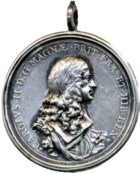 1660 Charles II Restoration silver medal 35mm MI 453/38 E215a EF