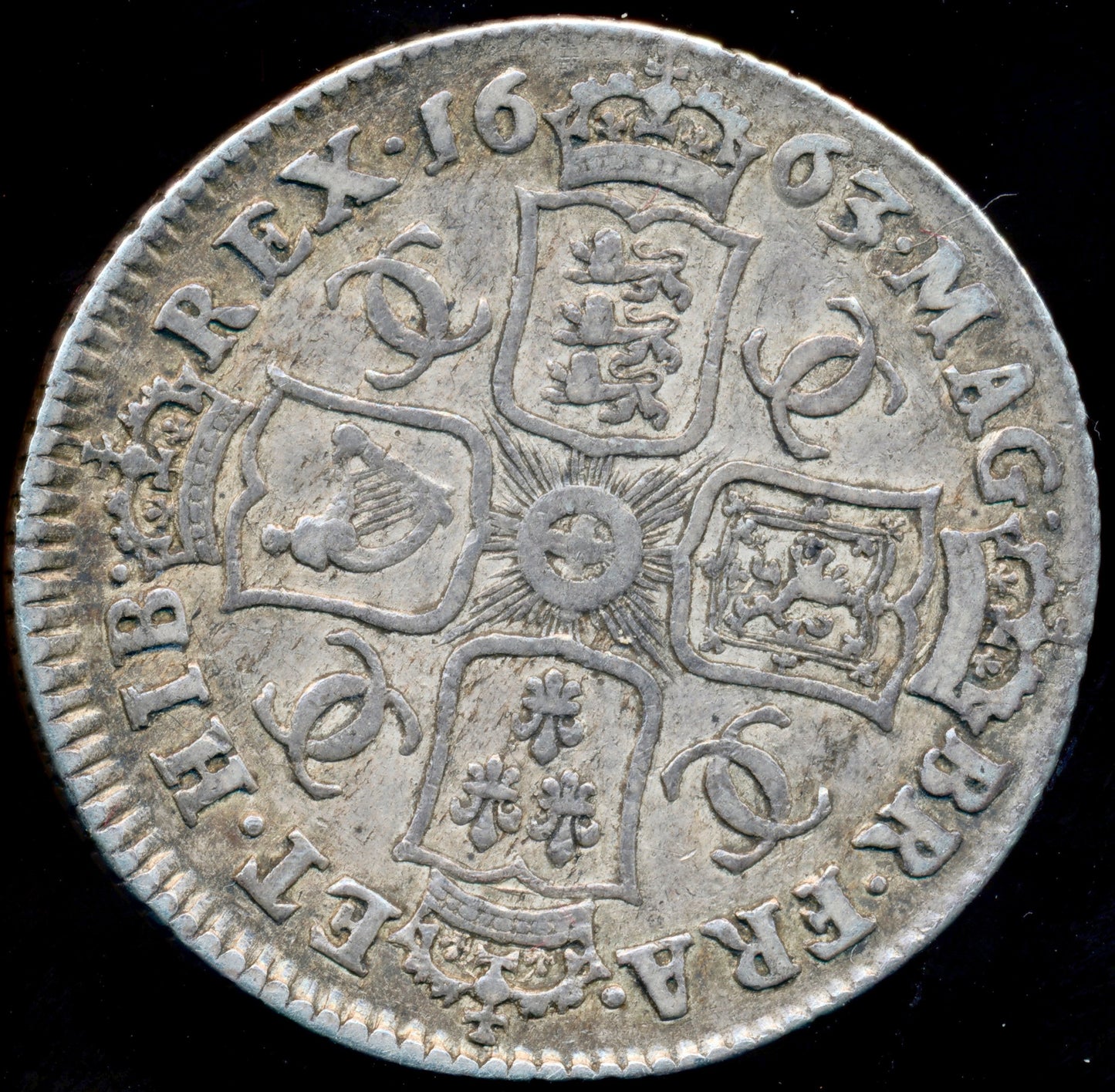 1663 Shilling First bust S3371 ESC 500 VF