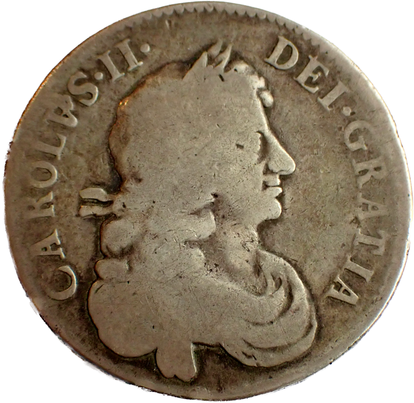 1668/4 Halfcrown Third bust Edge VICESIMO S3365 ESC 449 V over S Very rare (R2) NF