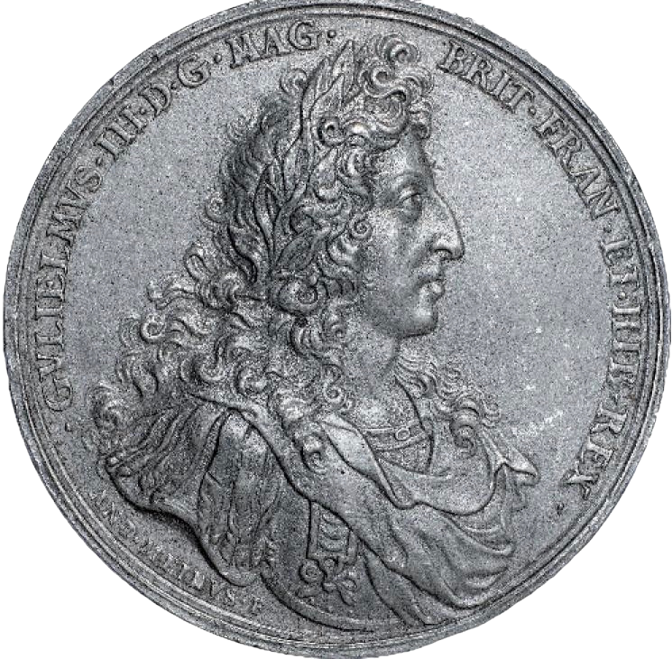 1689 Crown offered to William 61mm pewter medal MI 657/17 E306 EF