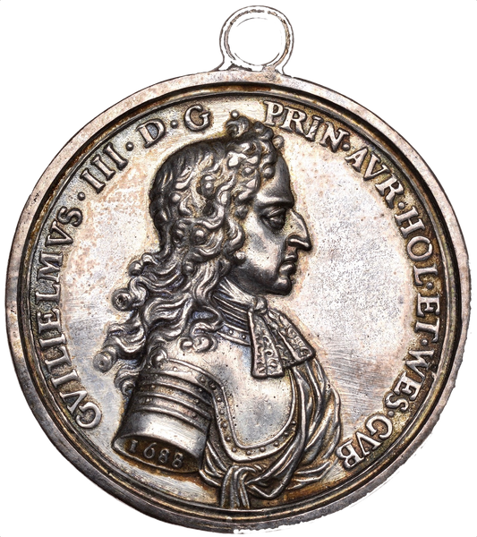 1688 Landing of William of Orange at Torbay silver medal MI 639/64 E297Bb EF