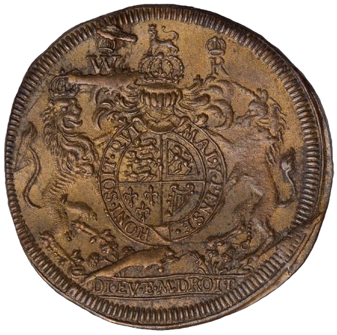 1689 Coronation brass counter MI 679/56 EF