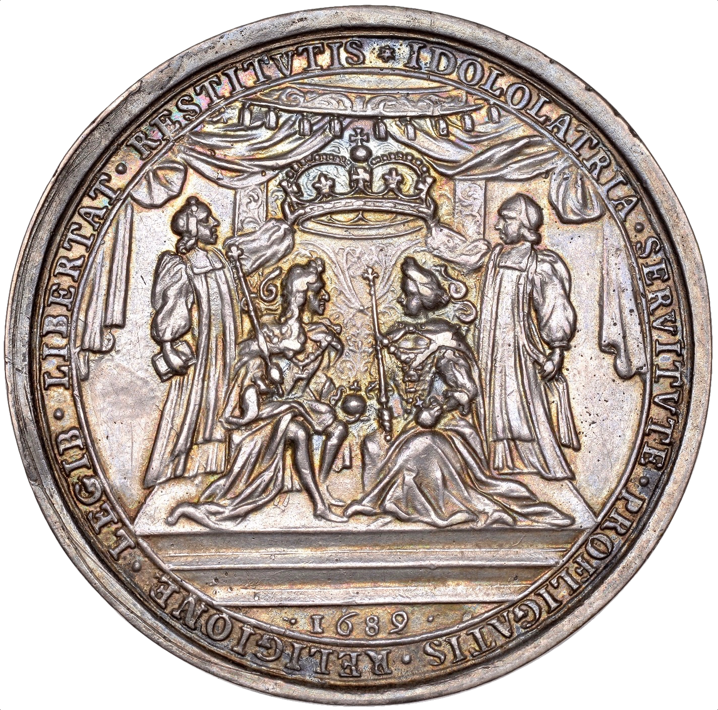 1689 Coronation silver medal E310b NEF/EF