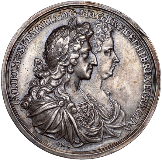 1689 Coronation silver medal E310b NEF/EF