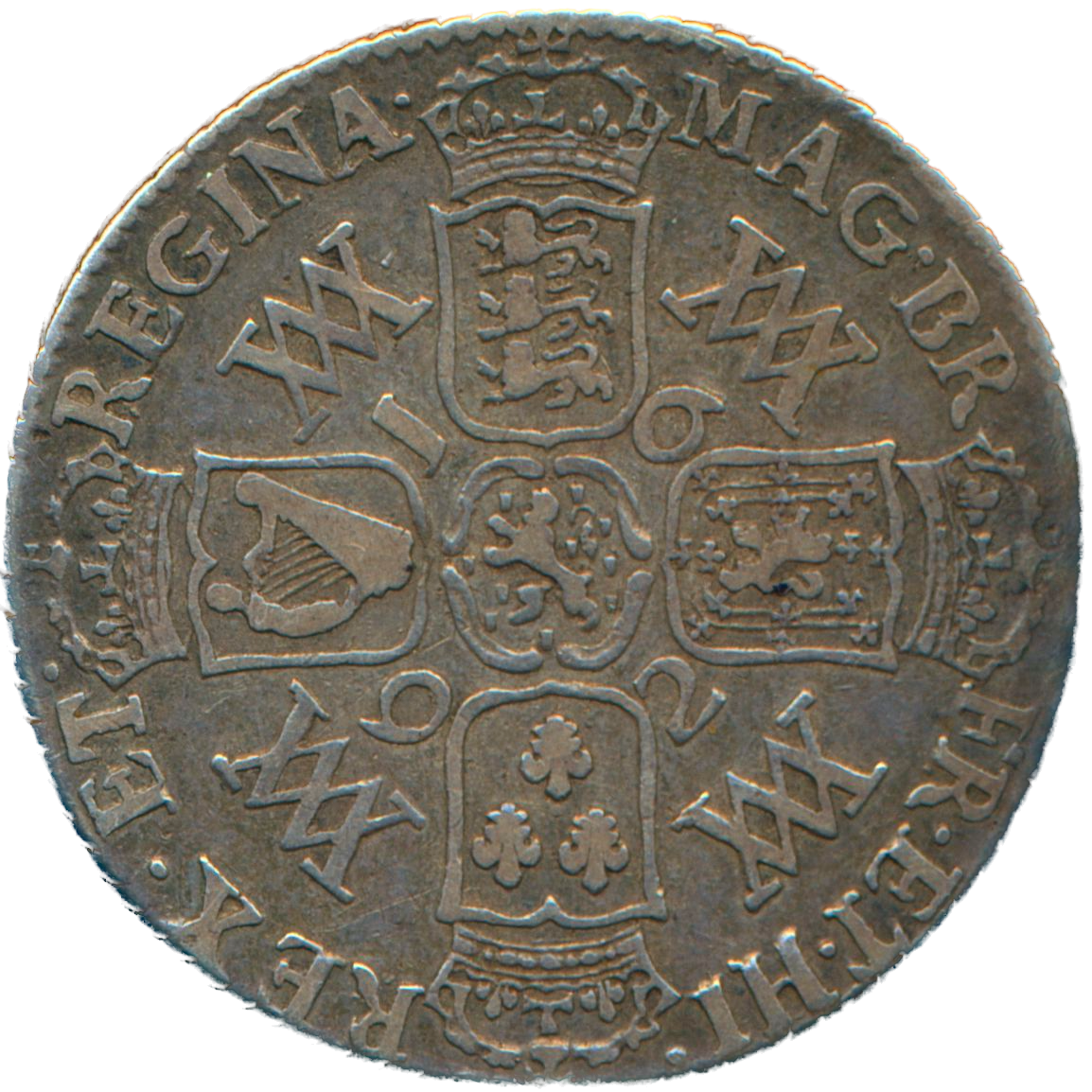 1692 Shilling S3437 ESC 866 AT over TI in GRATIA Rare NF/GF