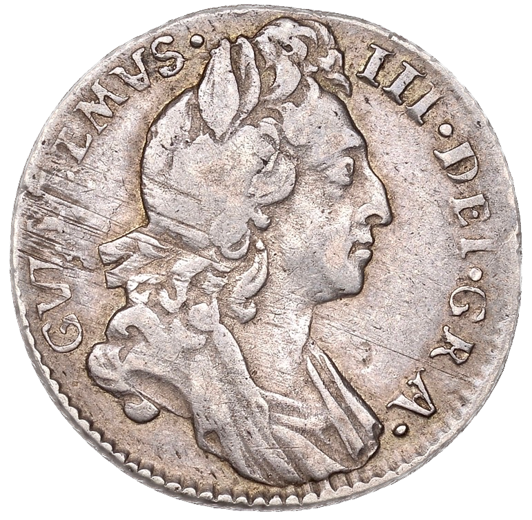 1696 Sixpence S3520 ESC 1214 Arms of Scotland at date Excessively rare (R4) GF