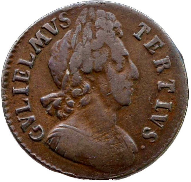 1699 Halfpenny (type 3) S3556 BMC 687 Scarce GF