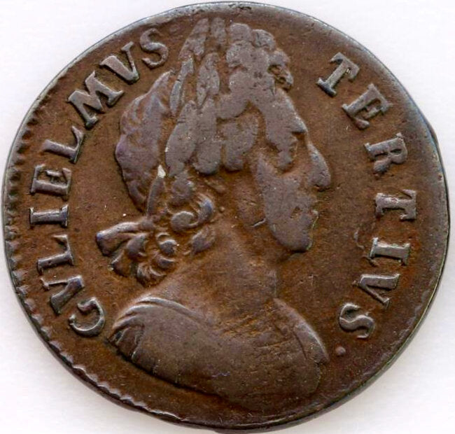 1699 Halfpenny (type 3) S3556 BMC 687 Scarce GF
