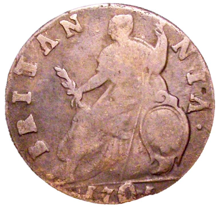 1701 Halfpenny (type 3) Unbarred As Large 0 BMC 703 Very scarce NF