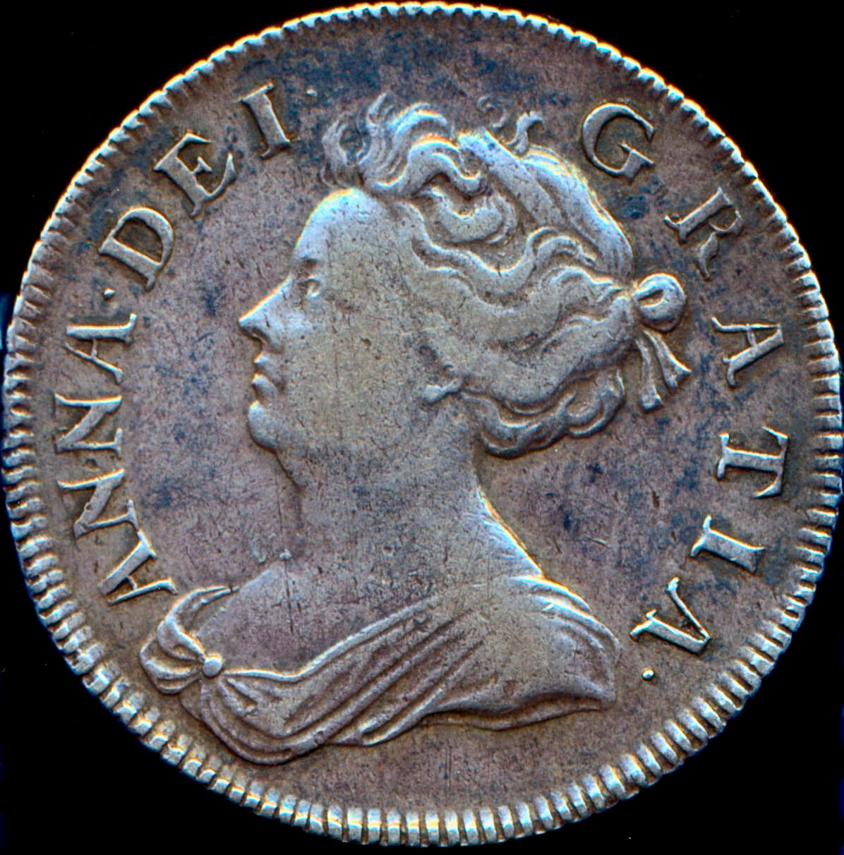 1704 Shilling Second bust Plumes in angles S3588 ESC 1390 Very rare (R2) GF/NVF