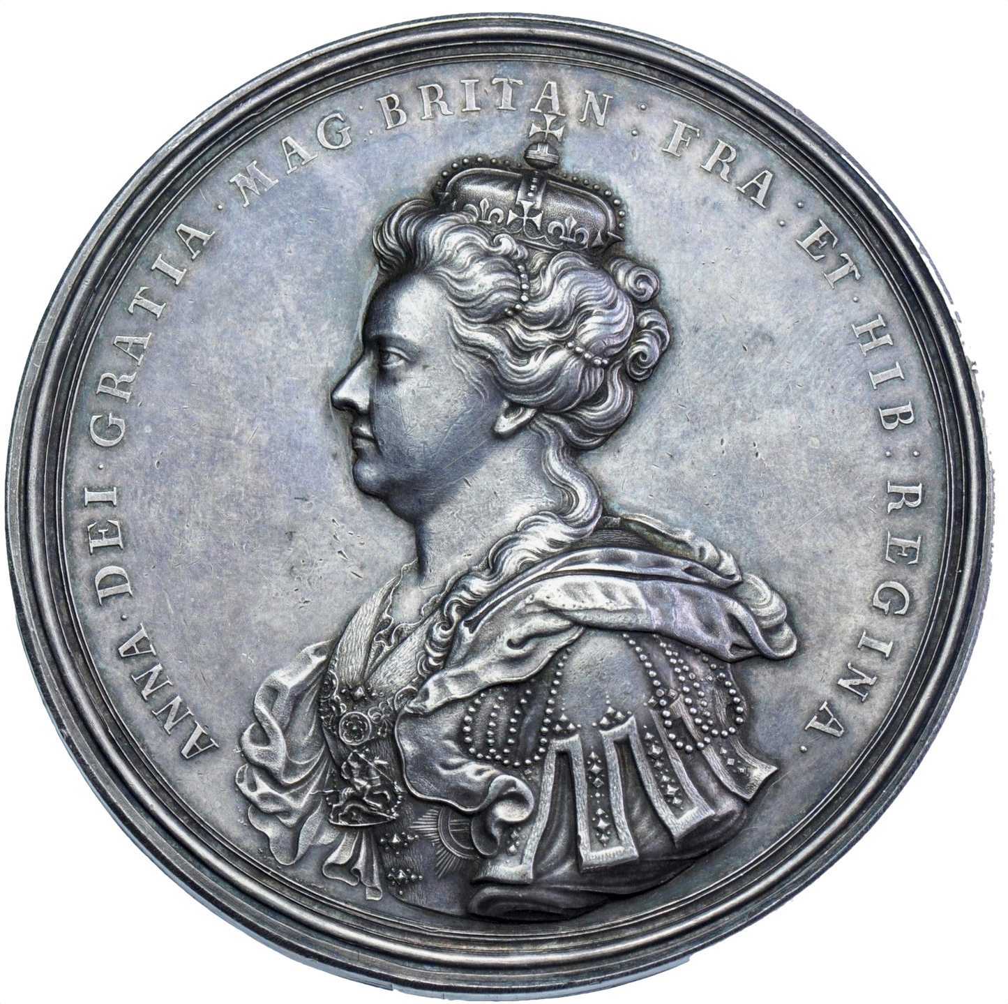 1707 Union of England and Scotland 69mm silver medal MI 298/115 E423 AUNC