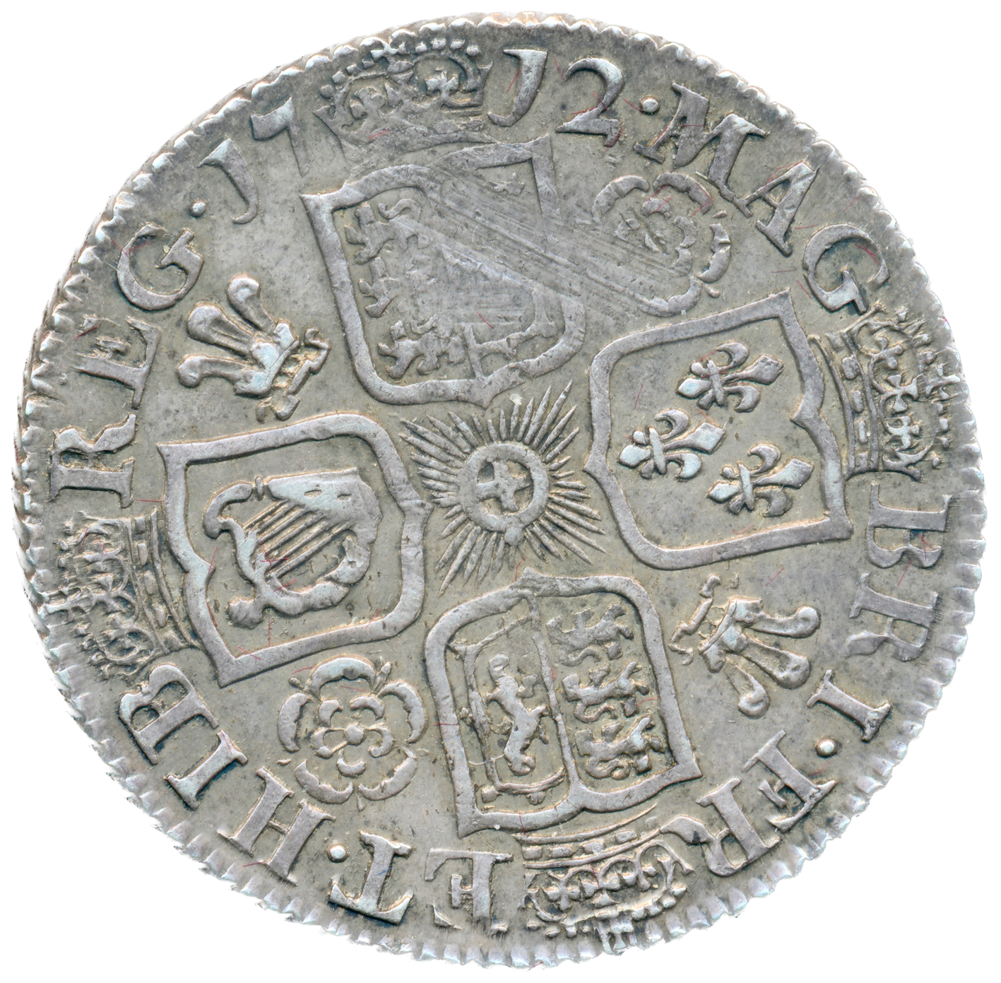 1712 Shilling Fourth bust Roses and plumes S3617 ESC 1410 NEF