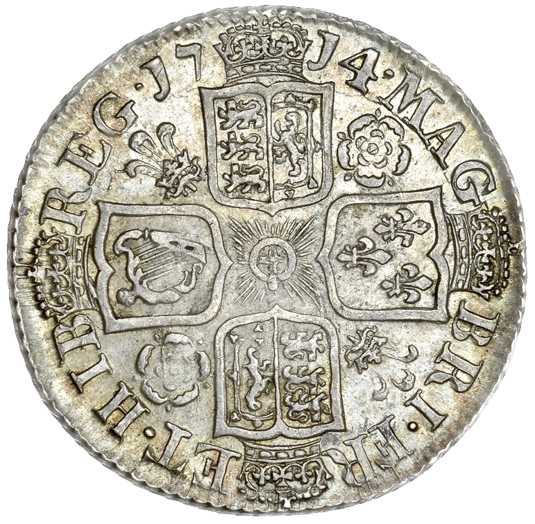 1714 Shilling Fourth bust Roses and plumes S3617 ESC 1412 NEF