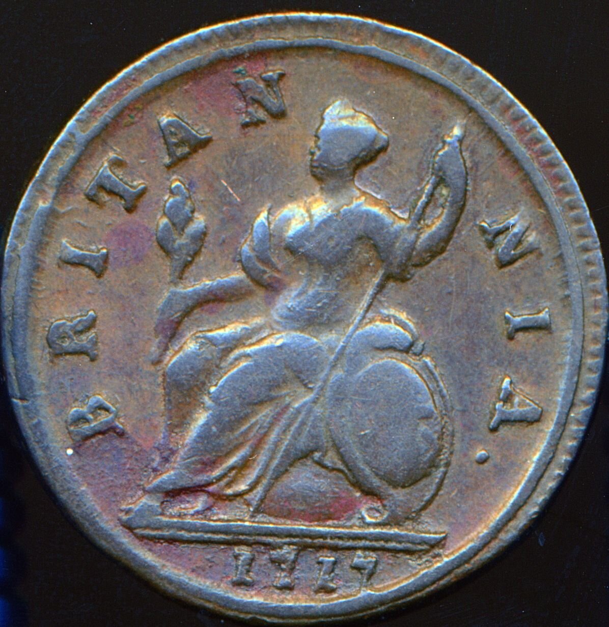 1717 Halfpenny S3659 BMC 768 VF