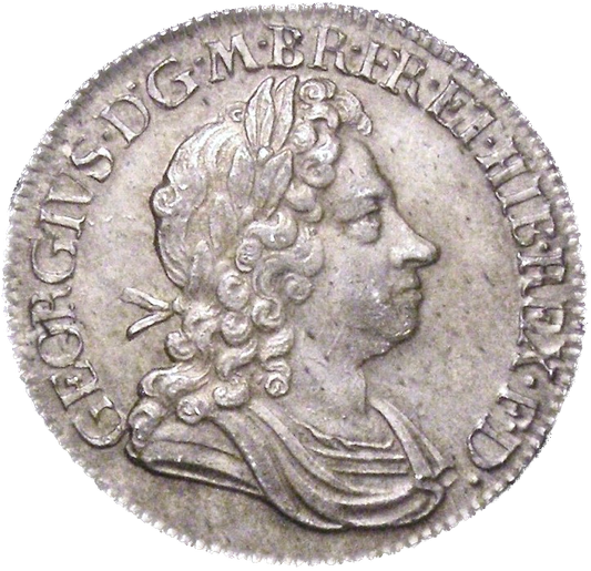 1718 Shilling First bust Roses and plumes S3645 ESC 1566 UNC