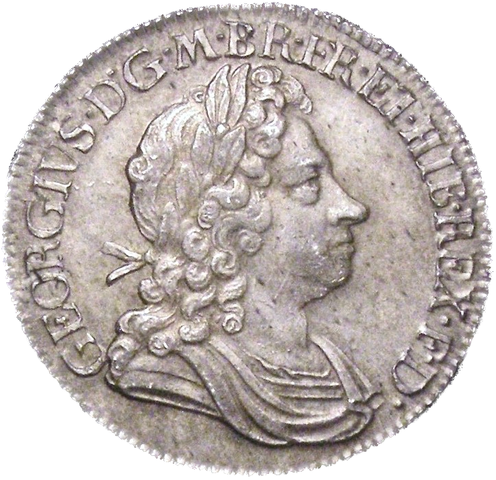 1718 Shilling First bust Roses and plumes S3645 ESC 1566 UNC