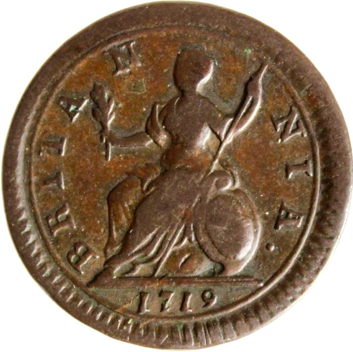 1719 Farthing S3662 BMC 812 Small lettering obverse NVF