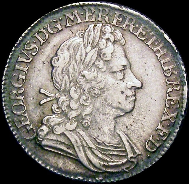 1720 Shilling First bust Roses and plumes S3645 ESC 1569 Very rare (R2) NEF/EF