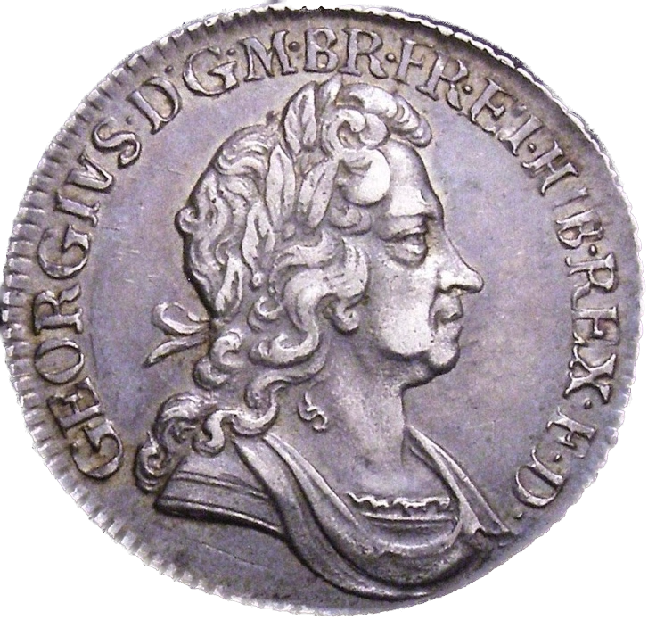 1723 Shilling Second bust Roses and plumes S3645 ESC 1593 Scarce GVF