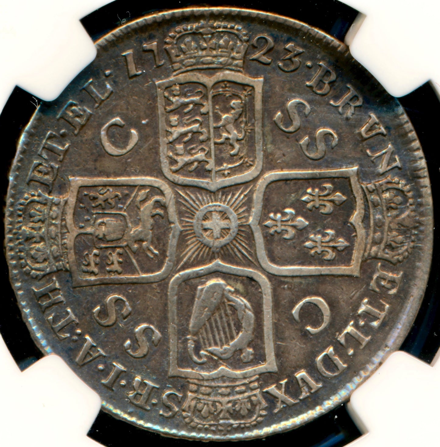 1723 Halfcrown SSC in angles Edge DECIMO S3643 ESC 1557 Scarce GVF XF40