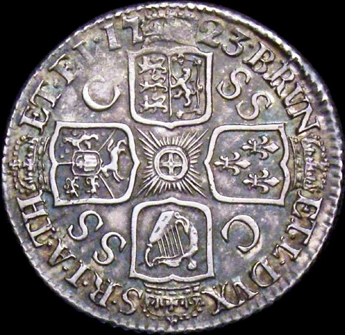1723 Shilling First bust SSC in angles S3647 ESC 1586 GEF/AUNC