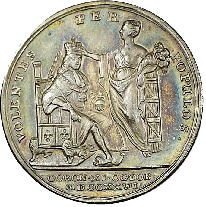 1727 Coronation silver medal E510 MI479/4 EF