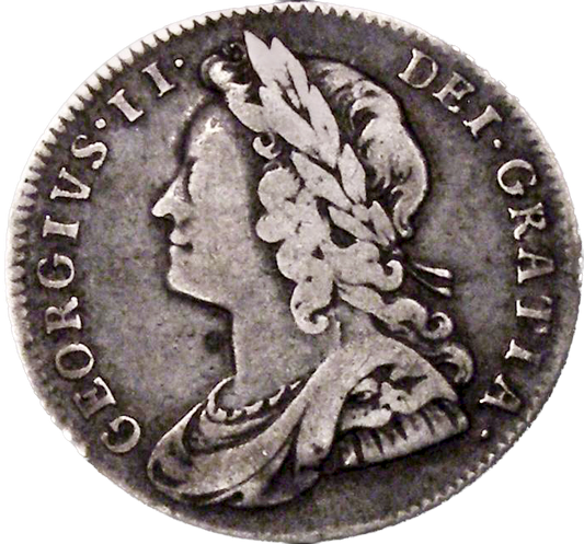 1728 Sixpence Young head Plain in angles S3705 ESC 1736 Very rare (R2) GF