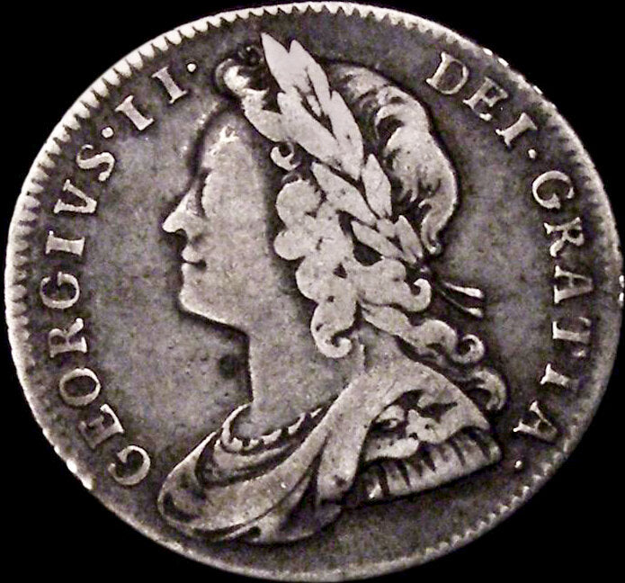 1728 Sixpence Young head Plain in angles S3705 ESC 1736 Very rare (R2) GF