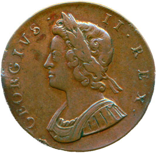 1729 Halfpenny S3717 BMC 830 Scarce AVF