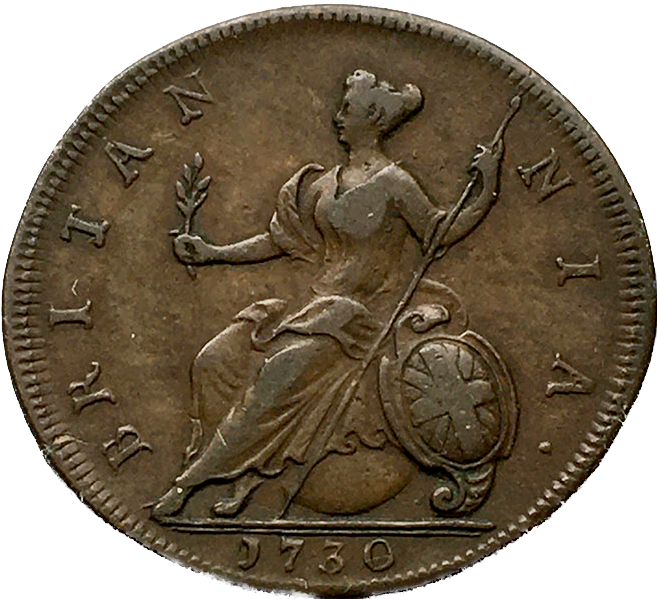 1730 Halfpenny S3717 BMC 836 Scarce NVF