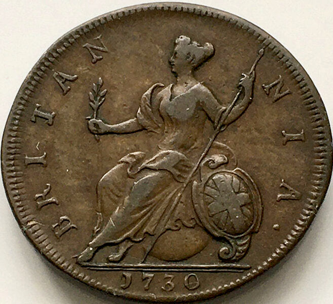 1730 Halfpenny S3717 BMC 836 Scarce NVF