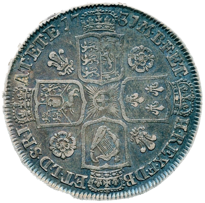 1731 Halfcrown Roses and plumes Edge QVINTO S3692 ESC 1674 GVF
