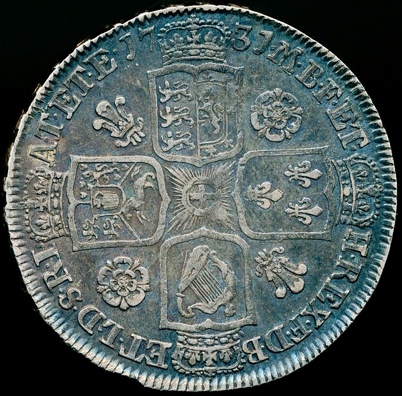 1731 Halfcrown Roses and plumes Edge QVINTO S3692 ESC 1674 GVF