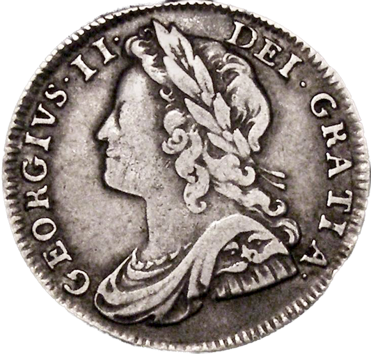 1735/4 Sixpence Young head Roses and plumes S3707 ESC 1746 Very rare (R3) GF