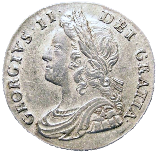 1736 Shilling Young head Roses and plumes S3700 ESC 1709 EF