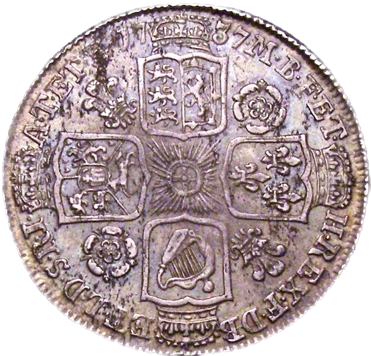1737 Shilling Young head Roses and plumes S3700 ESC 1711 GVF