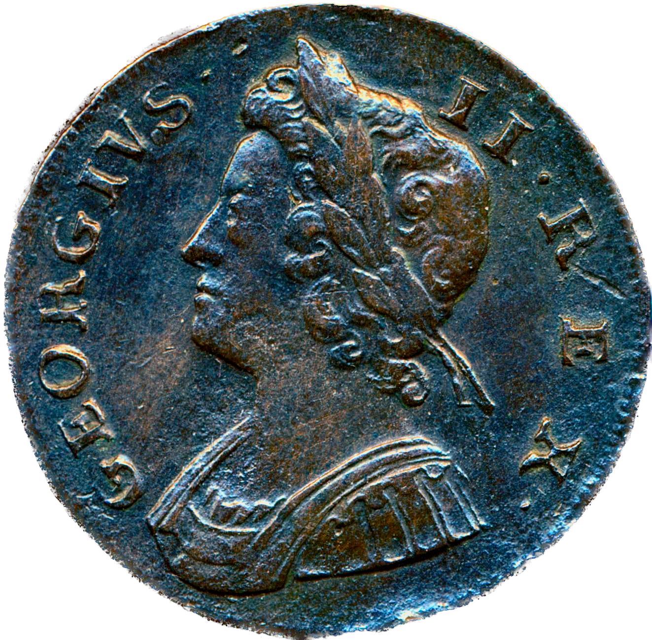 1738 Halfpenny S3717 BMC 852 VF