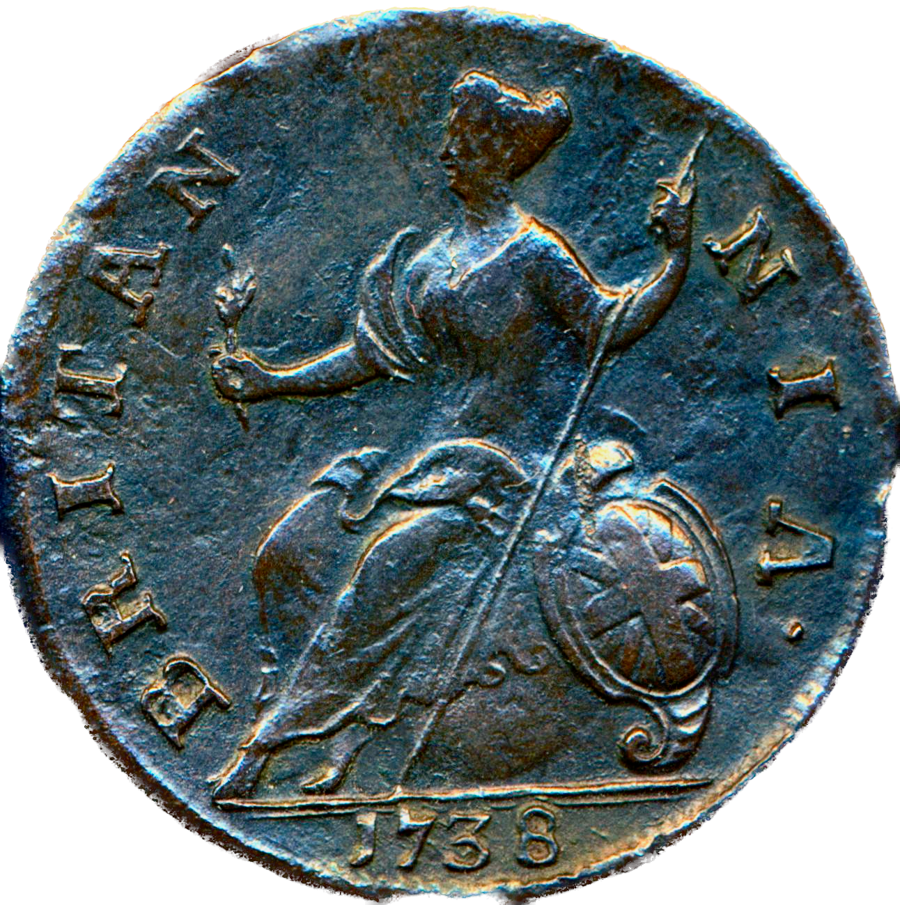 1738 Halfpenny S3717 BMC 852 VF