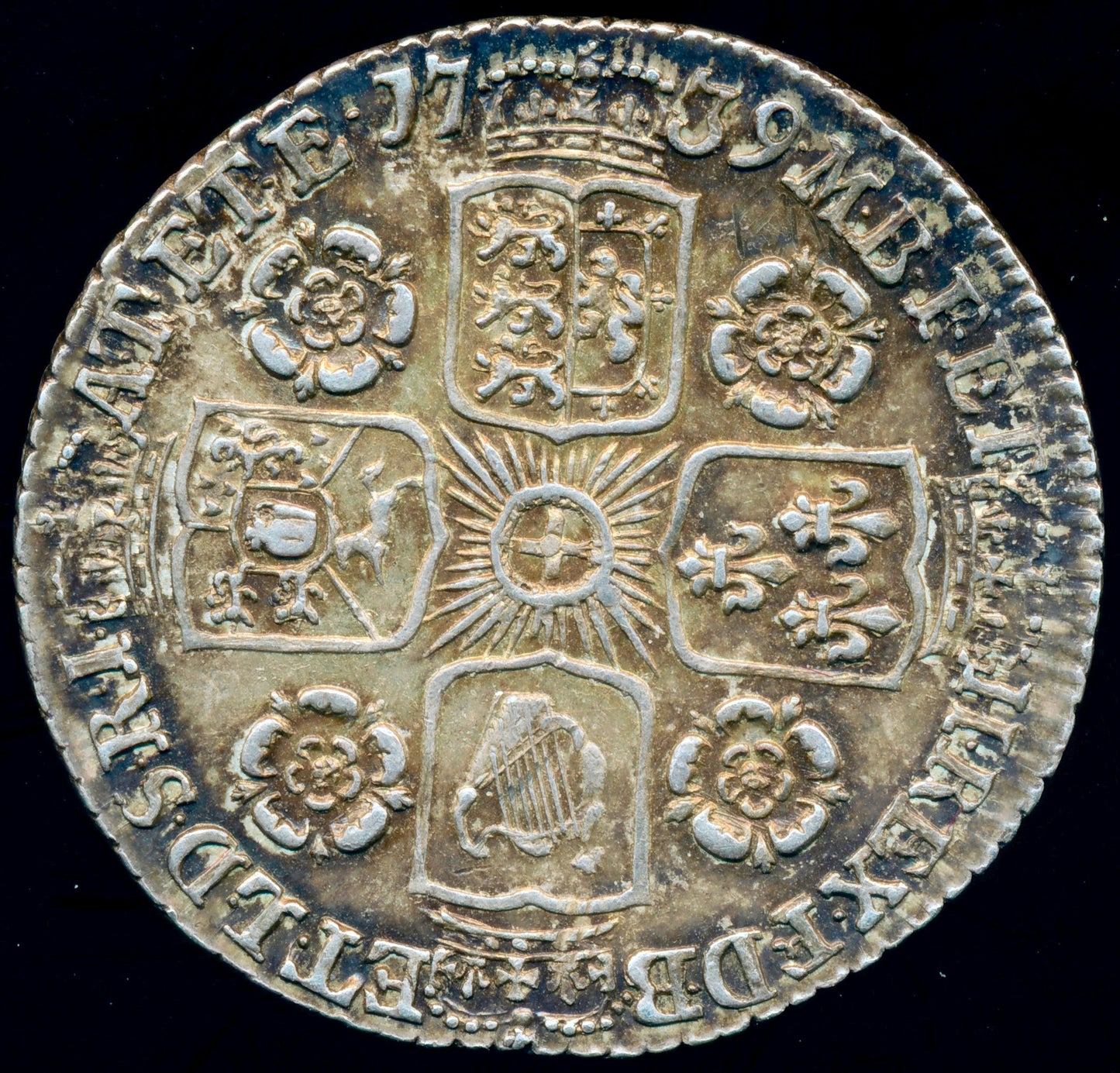 1739 Sixpence Young head Roses in angles S3708 ESC 1749 EF