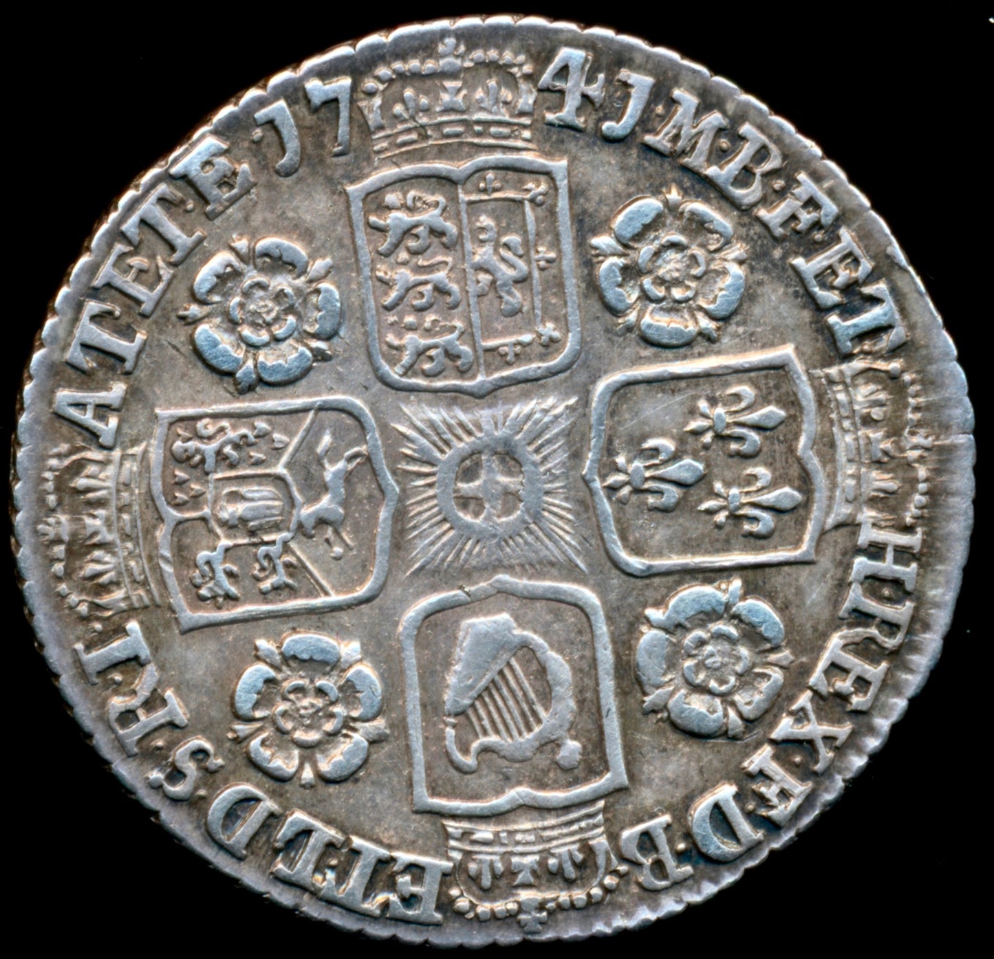 1741 Sixpence Young head Roses in angles S3708 ESC 1751 NEF/EF
