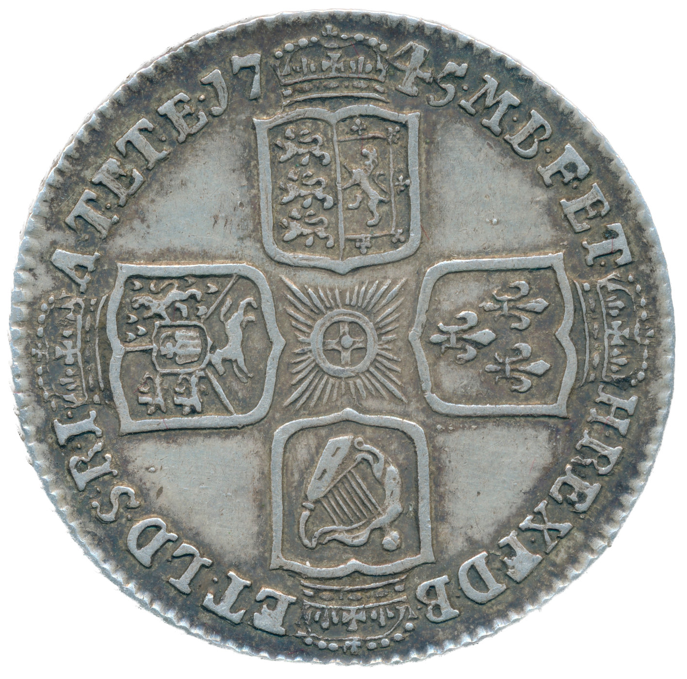 1745 LIMA Shilling Old head Roses in angles S3703 ESC 1724 NEF