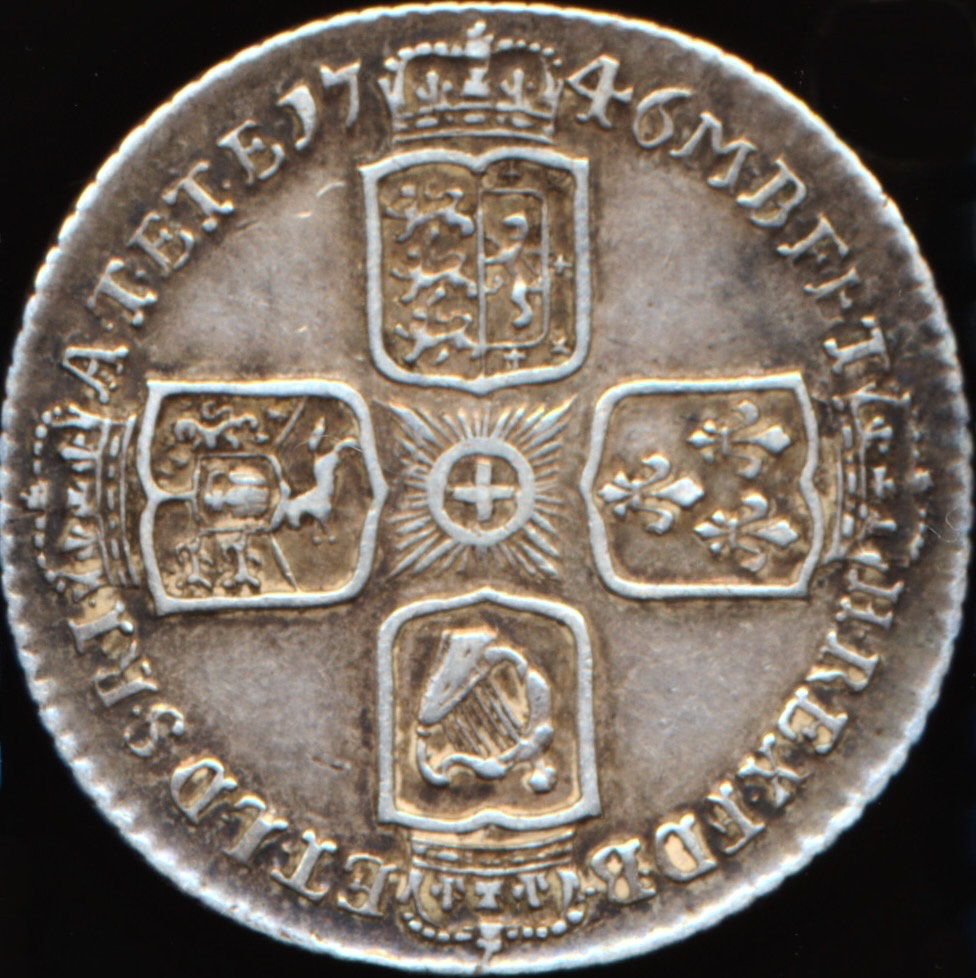 1746/5 LIMA Sixpence Young head Roses in angles S3710A ESC 1758 Very rare (R2) GVF