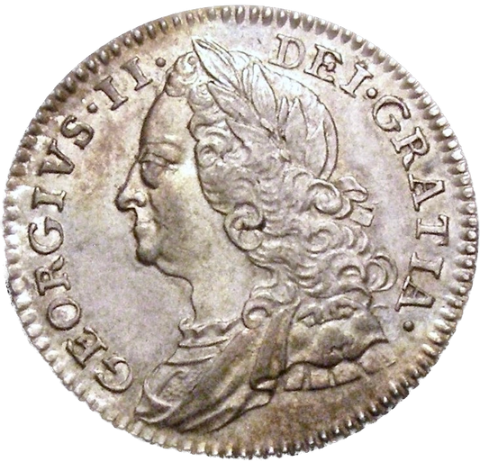 1750 Sixpence Old head Plain in angles S3711 ESC 1760 Scarce UNC