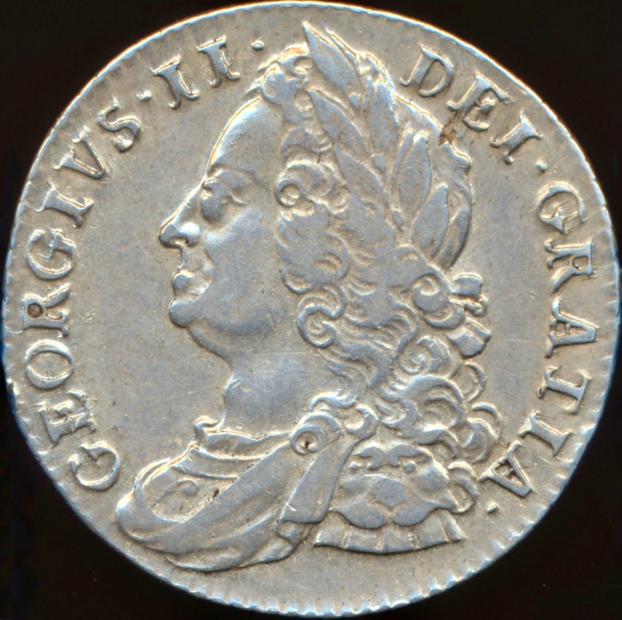 1750 Shilling Old head Plain in angles Narrow 0 S3704 ESC 1729 GVF/NEF